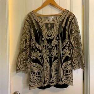 Dressy formal top with black cami